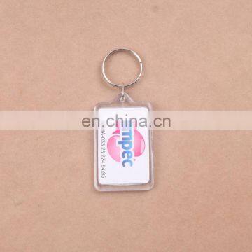 Give Away Gift Clear Acrylic Paper Insert keychain