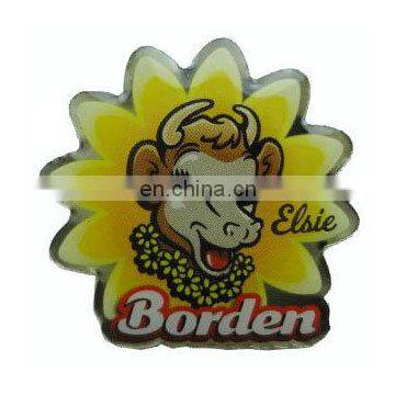 Custom print metal souvenir sunflower shape skull logo embossed metal pin badges