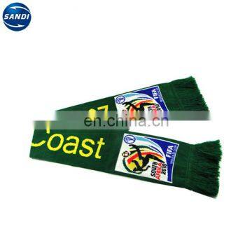 Promotional custom knitted sport football scarf