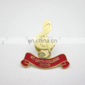 musical note soft enamel lapel pin with butterfly clutch