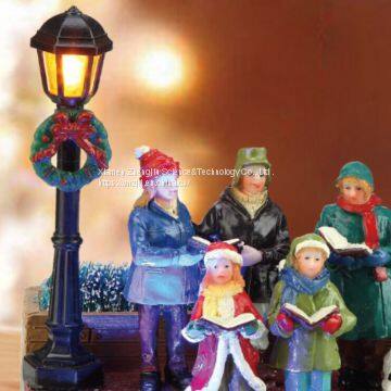 8“ B/O LED Choir Scene Christmas House Souvenir Figurines Souvenir With Cheap Christmas Gift Souvenir photo-3