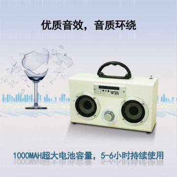 Cute Gift Portable Wooden Wireless Bluetooth Speaker FM Card Headset Microphone Karaoke Mini Speaker photo-2