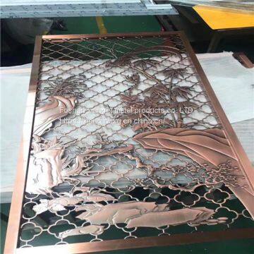 jyfq0018 Hot sell new standard KTV decoration brass Etched pattern 430 metal stainless steel sheet price