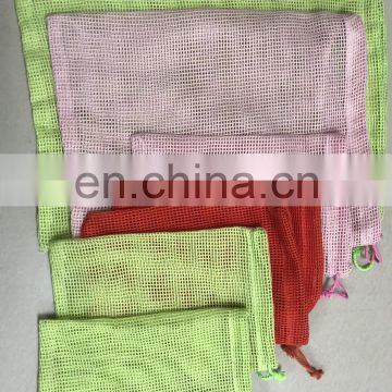 colorful organic cotton eco-friendly storage bags mesh produce bag