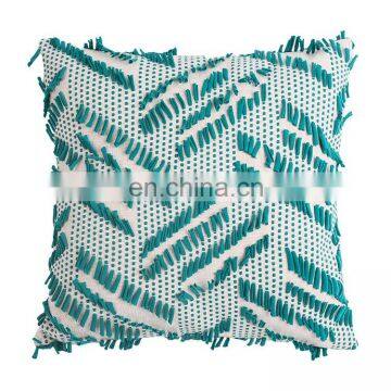 Boho Style Colorful Hand Block Indian Pillow Cover Decorative 18X18" Embroidery Chindi Cushion Cover photo-3