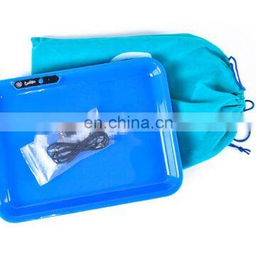 HQP-XJ07 HongQiang NEW LED Wholesale Cheap Cigarette Rolling Tray Portable Metal Tinplate Automatic Luminous Tray photo-5