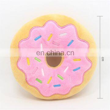 15cm Diameter Squeaky Eco Friendly Plush Doughnut Dog Toy photo-6