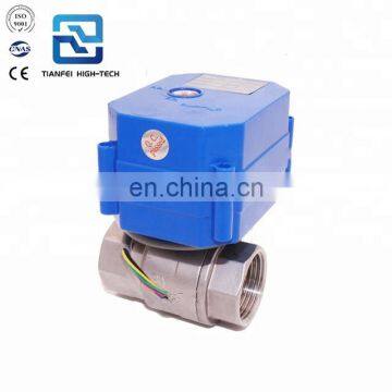 Nickel Plated Brass MINI Electric Motor Ball Valve/ Motorized Ball Valve 1" photo-3