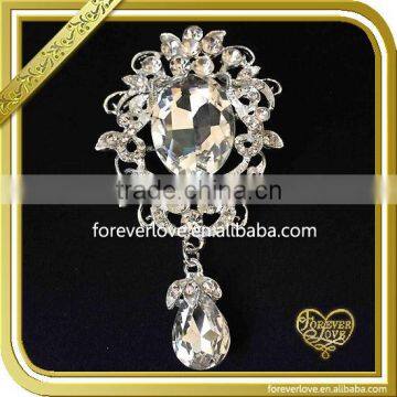 Fashion Female Pearl Pendant Brooch Crystal Brooches Pin FB025