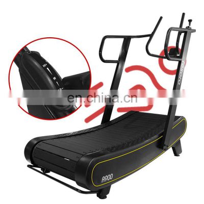 Curved treadmill & air runner adjustable speed for HIIT running fitness equipment exercise treadmills with multifunction display