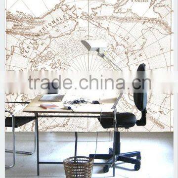 Custom printed wallpaper roller blind and upholstery for hotel