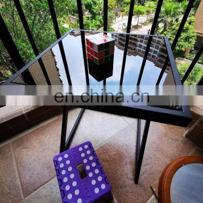 HOT Sell Living Room Table America Style Sofa Side Table Metal Table With Glass Top photo-3