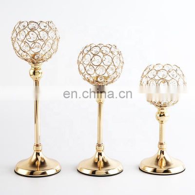 Metal Furnishing Articles Mini Crystal Candlestick Holder Crystal Candle Holder Decoration