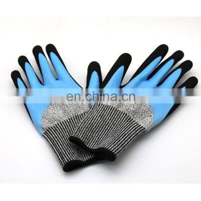 100% Waterpoof Thermal Fleece Lined Insulated Nitrile Coated Winter Warm Cold Resistant Grip Work Glove for Freezer Garden