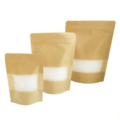 Stand up kraft paper zipper bags kraft paper powder packaging bags flour bag