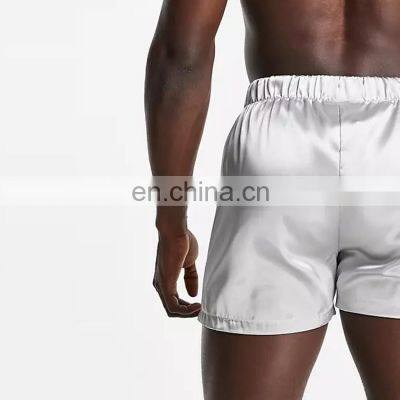 Wholesale Custom Logo Summer Breathable 100% Polyester Men Shorts Pyjama Satins Shorts photo-3