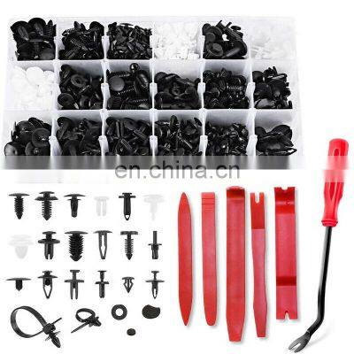 Plastic Auto Retainers Car Clips with Remove Tools for Car Panel Avaialble Black/white 18 Sizes 24box/carton He+tools OEM /ODM