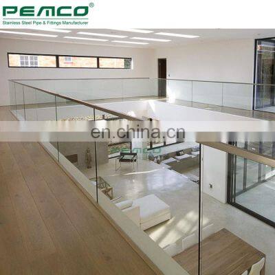 Outdoor Frameless Glass Balustrade U Channel Base Aluminum Glass Deck Railing Systems