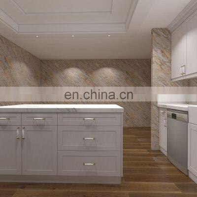 European Style Kitchen Furniture White Painting Finished Custom Design Kitchen Cabinets photo-3