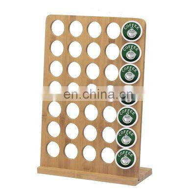 Bamboo Coffee Pod Holder Coffee 35  K-cups Pods Organizer Coffee Display Rack