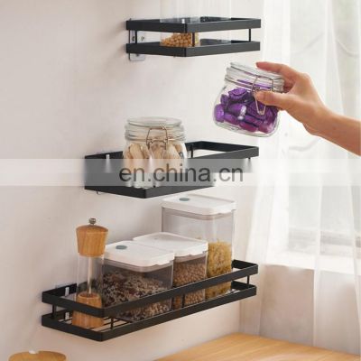 Wall Mounted Kitchen Storage Rack Stainless Steel Spice Rack Organizer Bathroom Shelf Rack