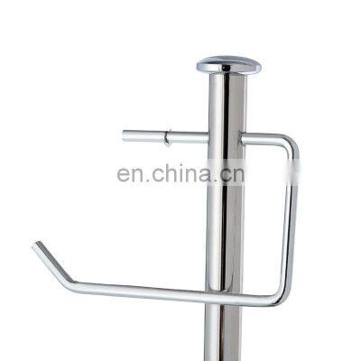 Bathroom Floor Standing Toilet Paper Holder Accessories Stainless Steel Toilet Paper Roll Holder photo-4