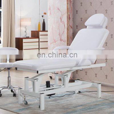 Electric rotatable beauty bed with electric pedicure chair