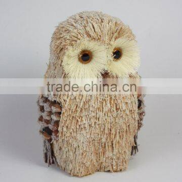 New design natural material artificial christmas owl ornament