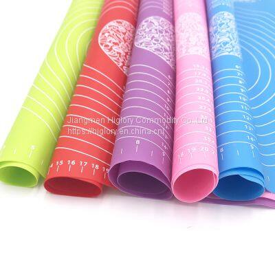 Custom Non Stick Soft Bbq Pastry Oven Kneading Rolling Dough Baking Silicone Mat for Cooking photo-3