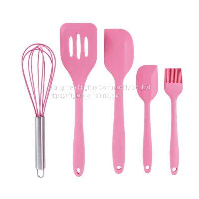 Home and Kitchen Accessories 5Pcs Heat Resistant Food Silicone Kitchen Utensils Cooking Spatula Set photo-4