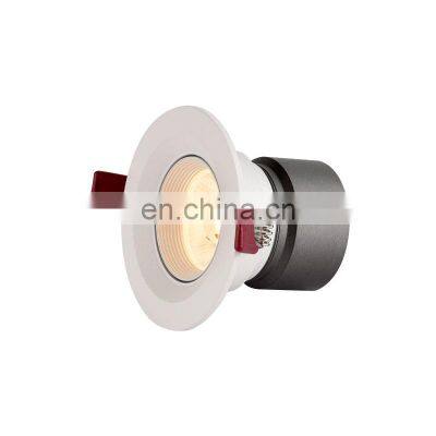 Modern Design Round Shape Aluminum Housing Adjustable Anti-glare Downlight for Hotel Living Room Villa COB 7W Led Spot Light