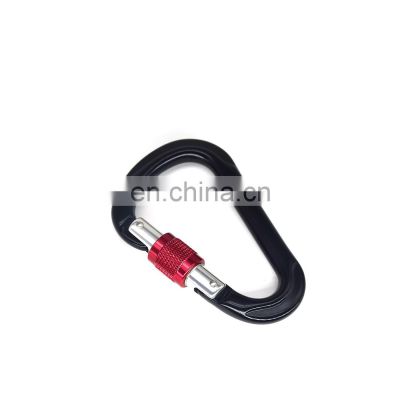 Whole sale black 25kn d ring rock climbing big carabiner hook