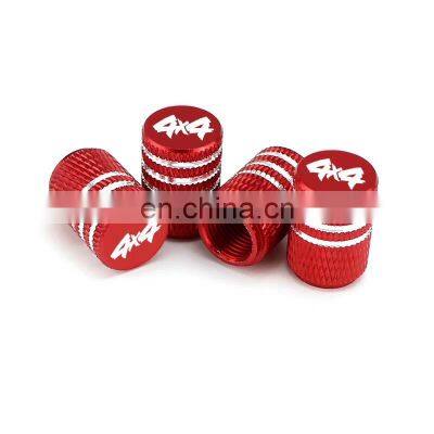 Round Style Air Covers Red Goast Aluminum Car Tire Valve Stem Caps