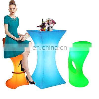 High Chair For Coffee /outdoor IP65 led furniture commercial table event party wedding light up plastic high chair for bar table