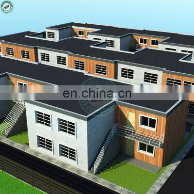 Two Storey Waterfront Townhouse Villas Modular Dwelling Detachable Container Duplex Apartment Building