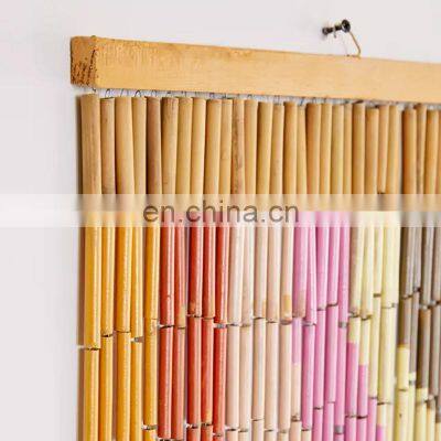 Beautiful High Quality Rainbow Bamboo Beaded Door Curtain Cheap Wholesale Beaded Painted Door Curtain Vietnam Supplier