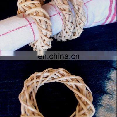 Beautiful Wicker Natural Rattan Napkin Rings Tableware Set Napkin Holder Rings Wovenmade in Vietnam photo-2