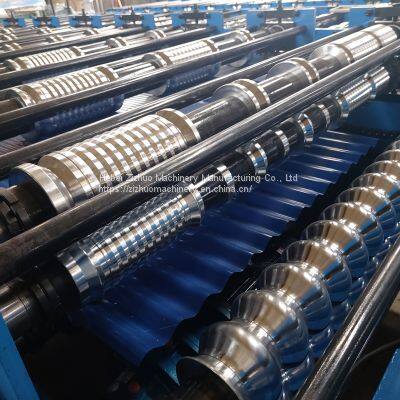 Double Layer PPGI Color Steel 5v Roofing Sheet Cold Deck Corrugated Roll Forming Making Machine Factory Price photo-2
