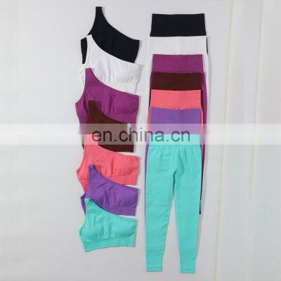 Hot Sale Workout 2/3/4/5 Piece Seamless Gym Fitness Sports Yoga Suit Set Cross Back Bra High Waist Leggings Women Training Wear
