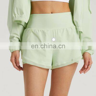 Ins Hot Sexy Quick Dry 2 In 1 Pocket Gym Fitness Yoga Shorts Casual Workout Running Walking Sports Wear Clothing For Women photo-2