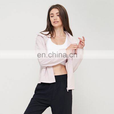 New Arrival Anti-UV Cool Fabric Loose Casual Outdoor Sports Gym Fitness Wear Full Zip Yoga Jacket UPF 50+ Pocket For Women photo-5