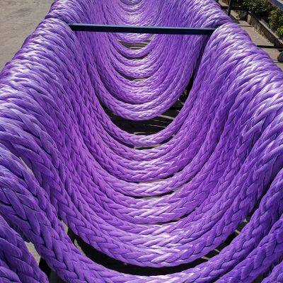 High Quality 12 Strand Purple Yellow Orange UHMWPE Marine Mooring Ship Floating Rope LDMAX-12