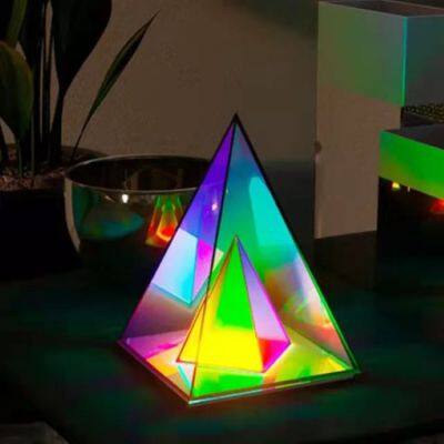 Nordic Led Magic Box Computer Background Colorful Muse Cube Lamp Decorative Acrylic Night Light Pyramid Triangle Table Lamps photo-2