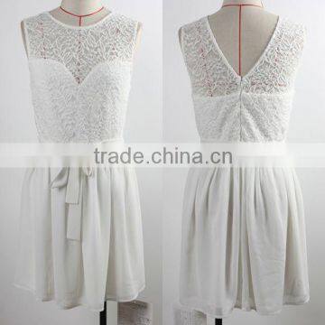 newly design oem service wholesale ladies lace white dress 2014 style