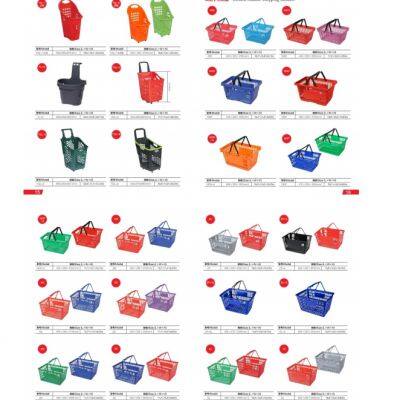 Plastic Grocery Basket for Hypermarket Supermarket Shopping Basket With Telescopic Handle With Wheels Plastic Crate photo-2