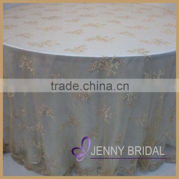 TL002E hotsale embroidery round lace cheap table cloth