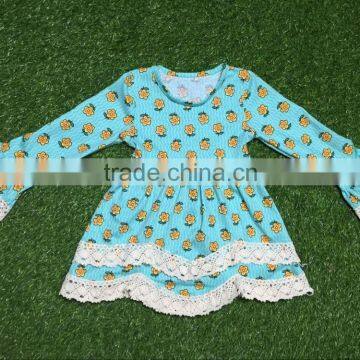 solid flower girl dresses children girl dress latest design baby dress with lace side