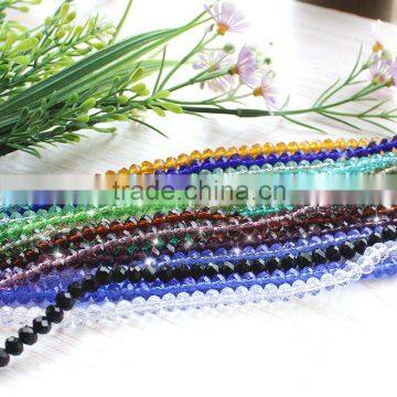 2016 Shiny Crystal Beads Beading Round Facted Rondelle Beads 4 6 8 10 12 Clear Color Glass Bead