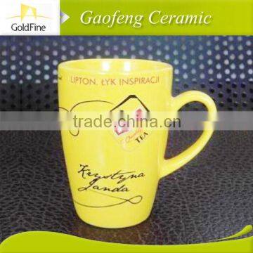 Customized logo glazed ceramic cup