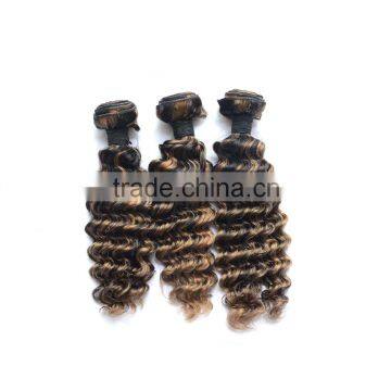 Hot Sale Factory Price Kinky Curl Brazilian Two Tone Ombre Colored Hair Weave Bundles photo-2